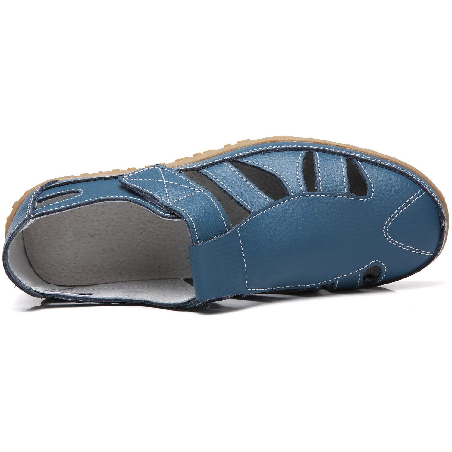 Жіночі сандалі CrEev Шкіряні М'які Плоскі Зручні Повсякденні Літні, фото №3