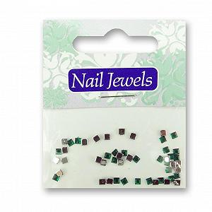 Акриловые стразы для ногтей Квадратные EigenArt Изумрудно-зеленый - Фото 1