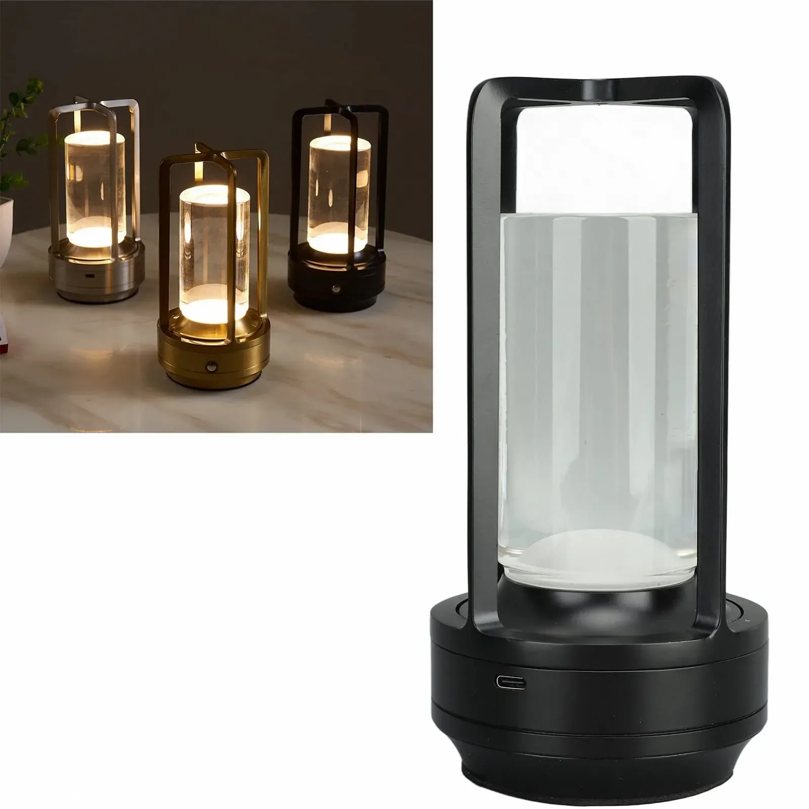 Настільна лампа YWBL-WH LED Бездротова Димерна 2000 mAh USB-C Чорний, фото №8