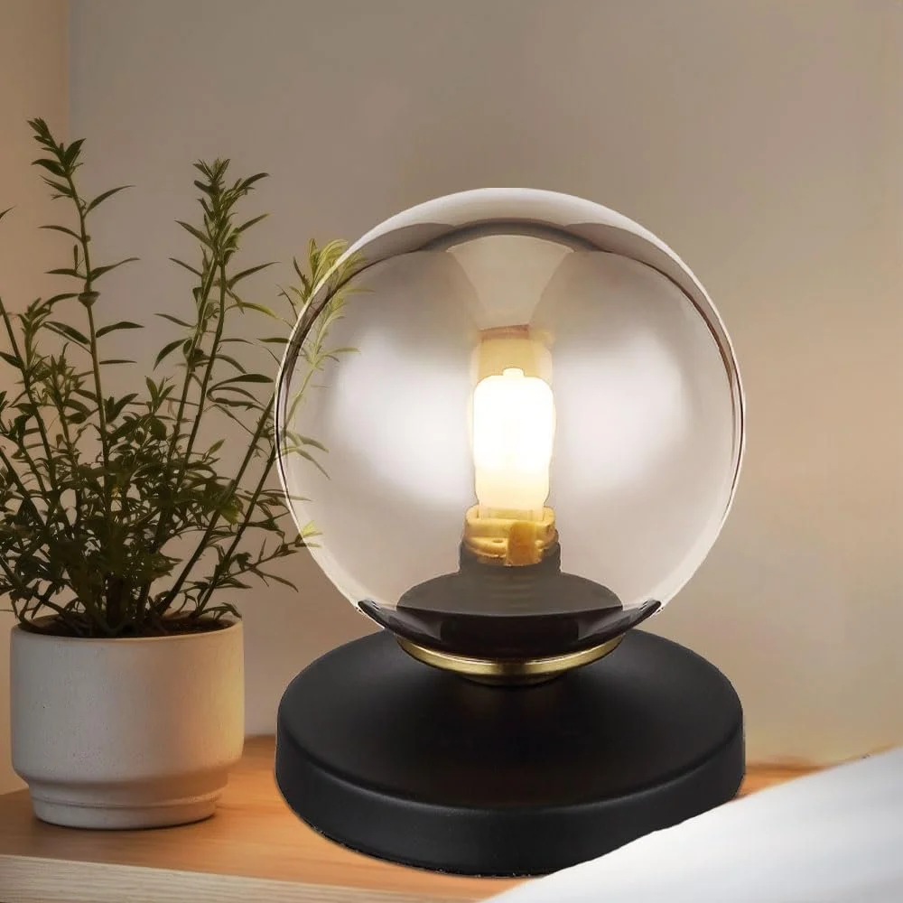 Настольная лампа Reading Lamp Металл Стекло Дымчатый Черная Латунь 1x G9 10 x 13 см, фото №2