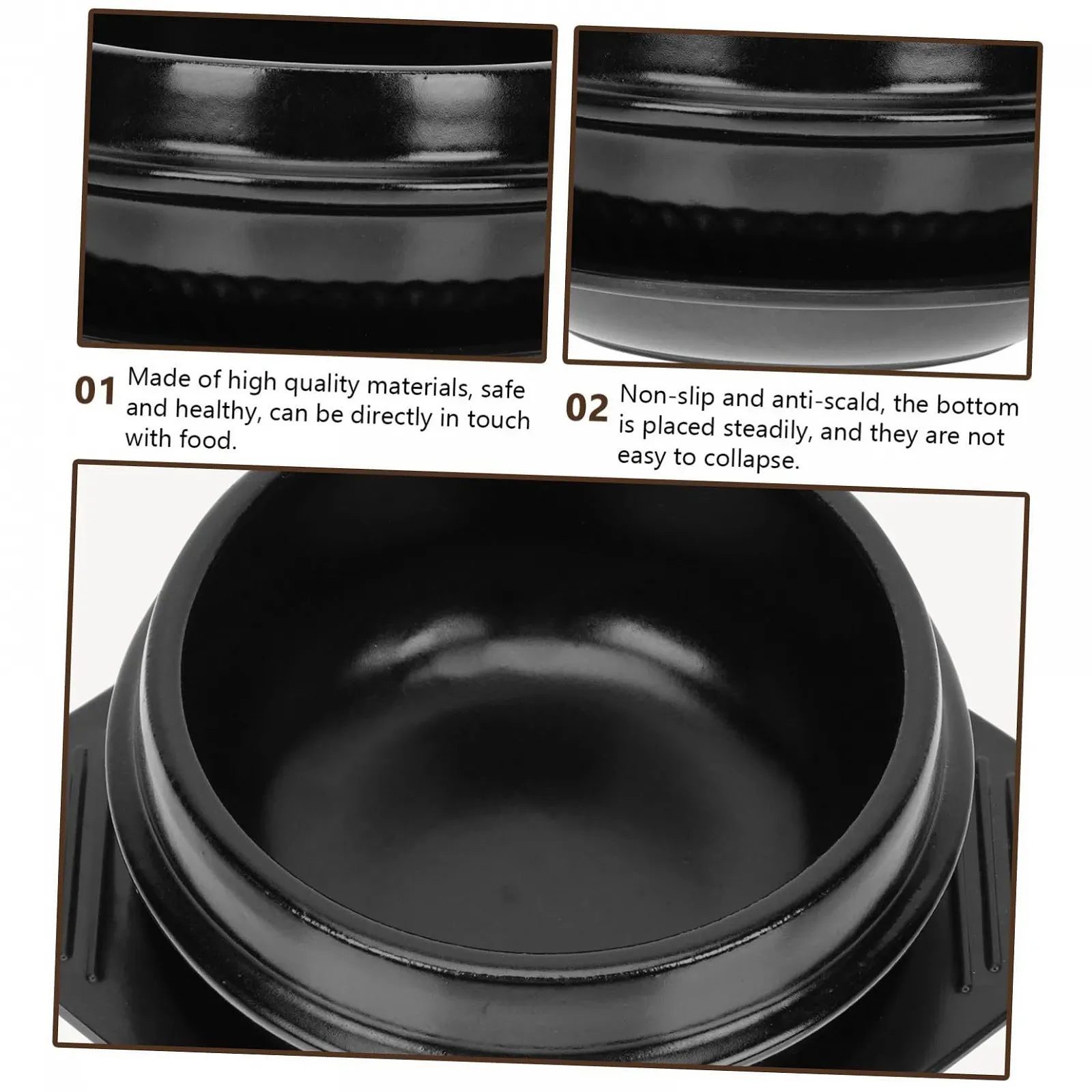 Керамическая кастрюля для запекания термостойкая с подносом для рагу и бибимбапа, фото №5