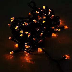 Гірлянди 100LED Свічка Yellow 8 режимів 5 метрів чорна ізоляція BOX - Фото 1