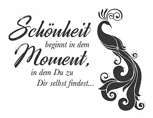 Наклейка на стіну tjapalo pkm493 Beauty Begins with Glitter темно-сіра 100 x 58 см synthetic.ua - Фото 1