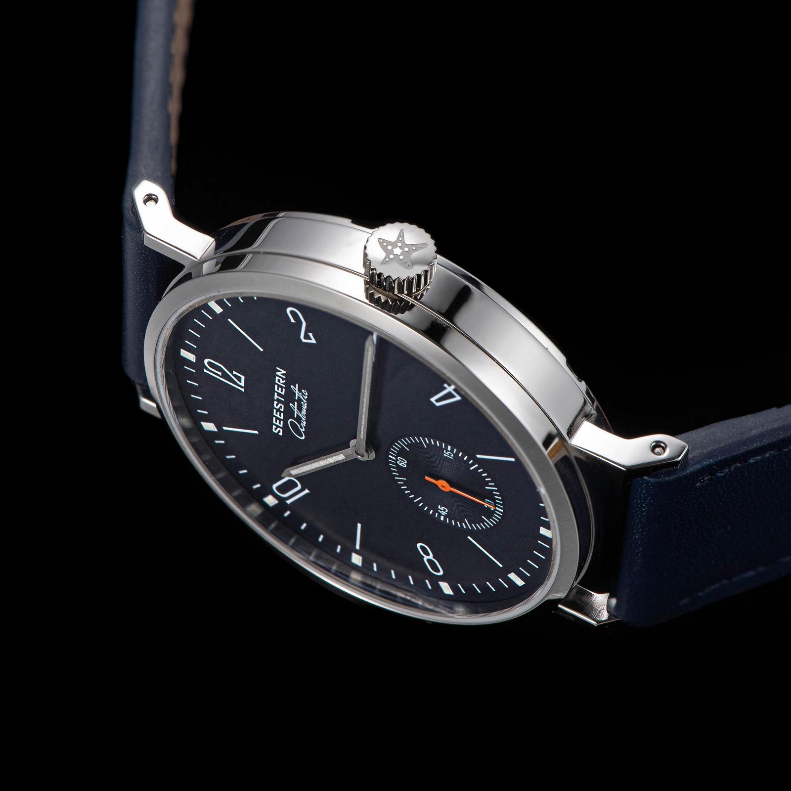 Механічний Seagull ST1701 Starfish S382.03.E 38мм Малий секундарник сріблястий Вінтажний сріблястий, вінтажний, фото №7