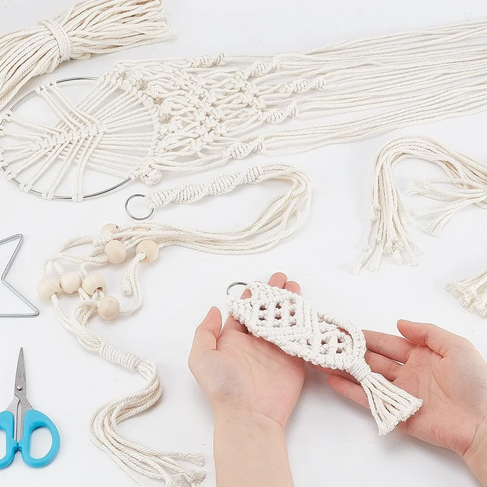 Набір для макраме IFNUNLY Ловець снів та підвіс для рослин Своїми руками, фото №5 Набір для макраме IFNUNLY Ловець снів та підвіс для рослин Своїми руками, фото №5