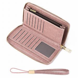 Кошелек GOIACII Женский с RFID защитой Большой Вместимости Длинный Кошелек со Множеством Отделений для Карт Карман на Молнии со Съемным Ремешком на Запястье synthetic.ua - Фото 1
