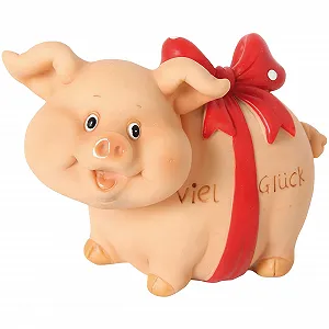 Скарбничка Piggy Bank Good Luck з бантиком - Фото 1