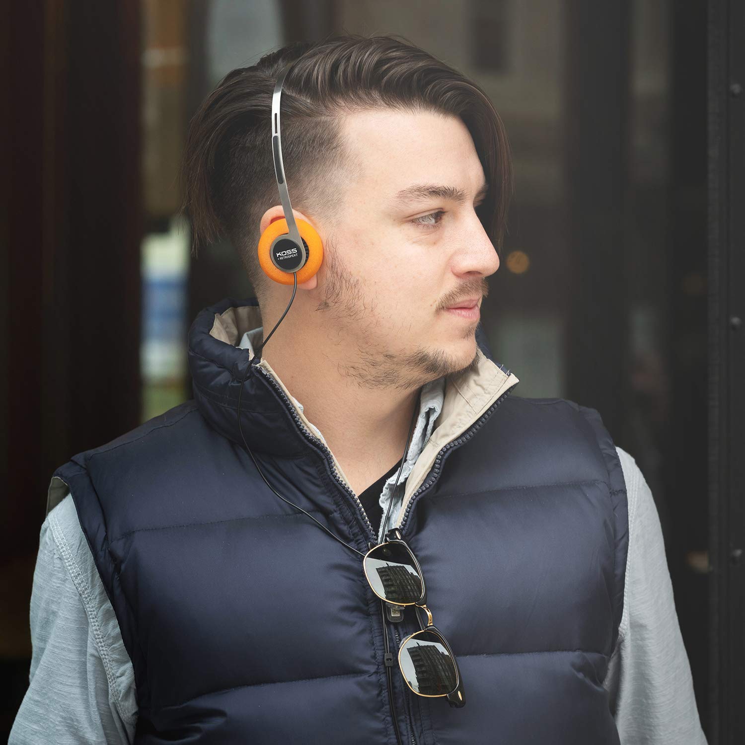 Наушники Koss x Retrospekt P/21 On-Ear Retro Оранжевый Черный и Серебряный, фото №5