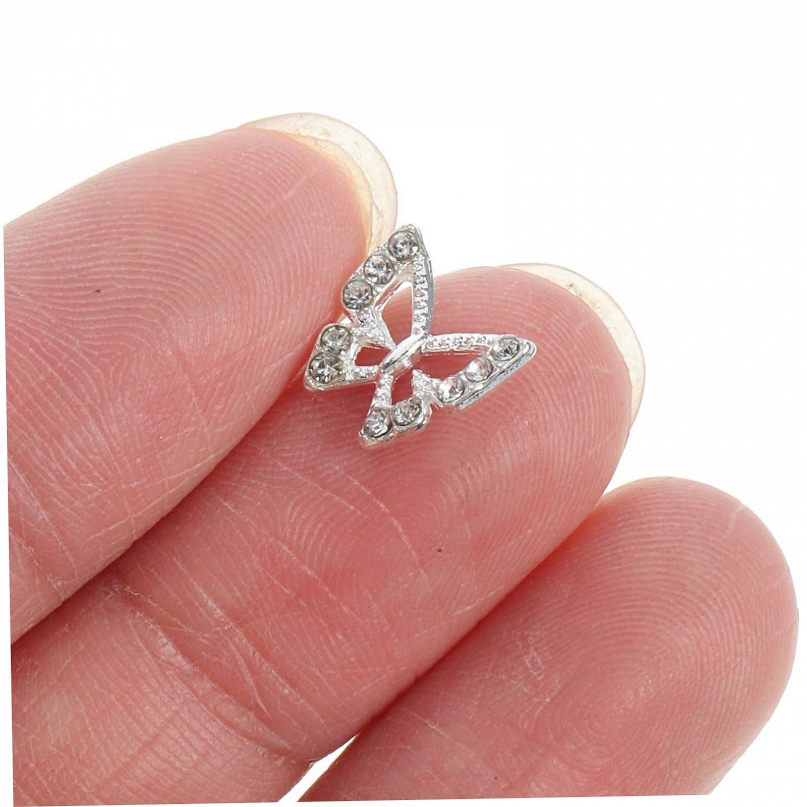 Украшения для ногтей Бабочки со стразами, 20 шт., фото №2