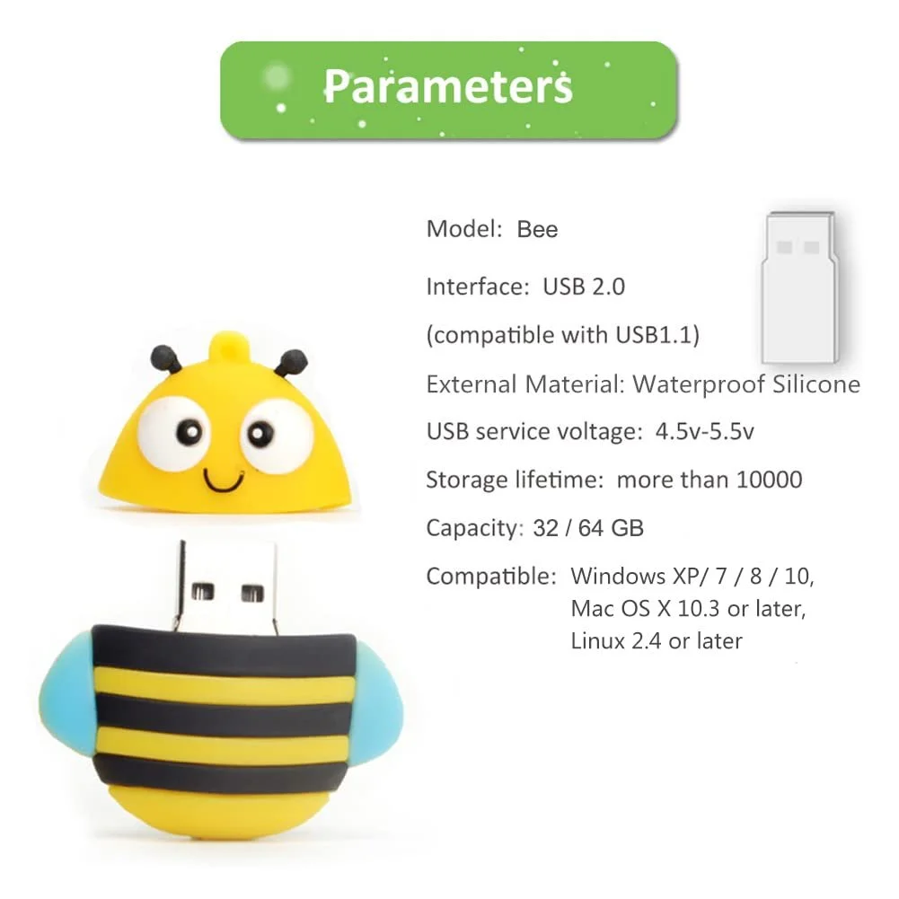 USB-флеш-накопичувач BorlterClamp 64 GB USB 2.0 Bee, фото №2 USB-флеш-накопичувач BorlterClamp 64 GB USB 2.0 Bee, фото №2