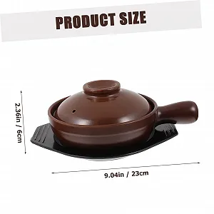 Кастрюля BESTYASH 1 шт. керамическая с ручкой термостойкая для супов и рагу synthetic.ua - Фото 1