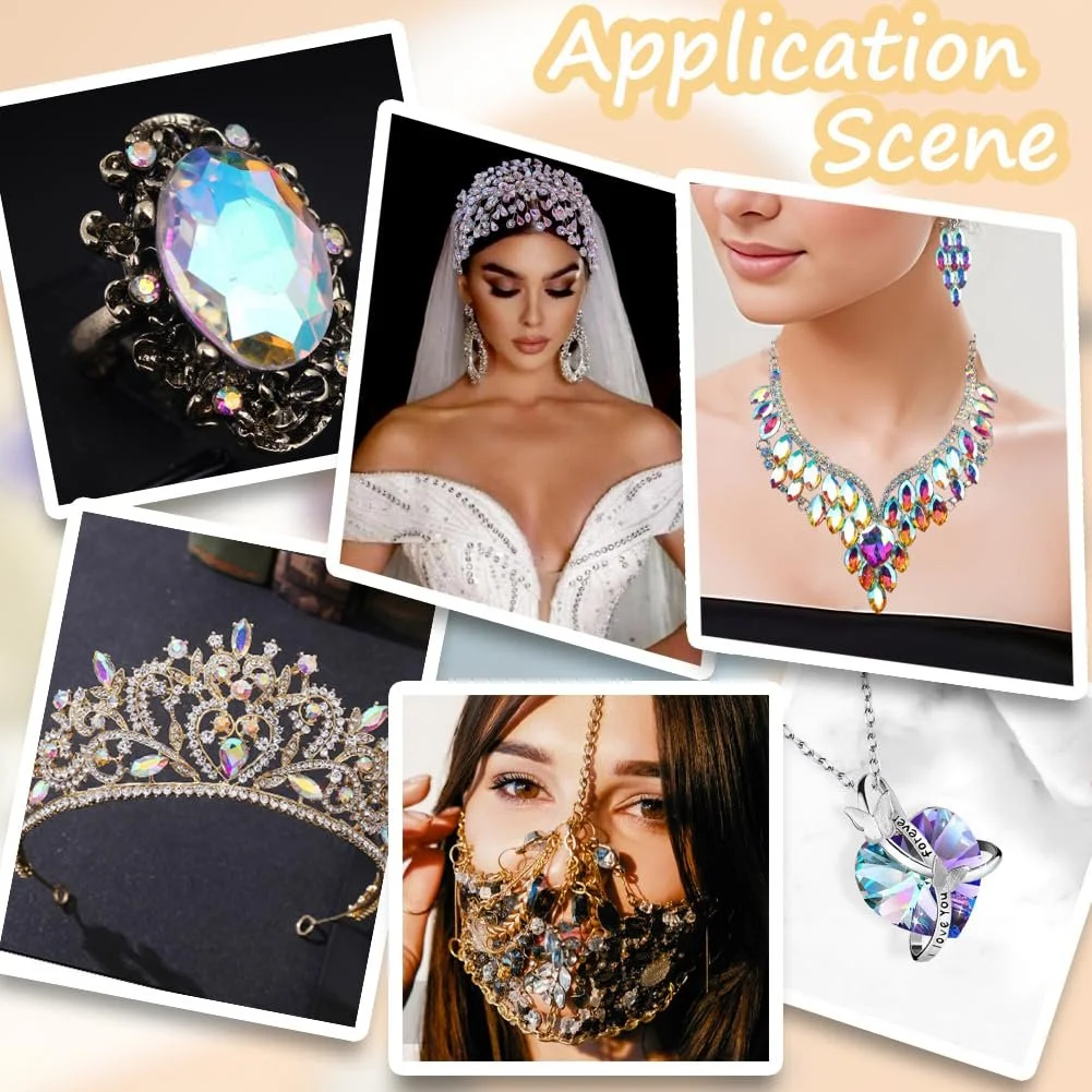 Стразы Прямоугольные стеклянные 8/10/14 мм, 30 шт, фото №5