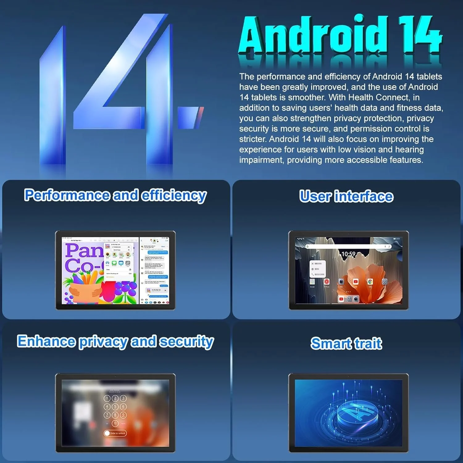 Планшет 10.1" AUMI C11 (3+5)/64Gb 8 ядер Android 14 5000 mAh Чорний, фото №3