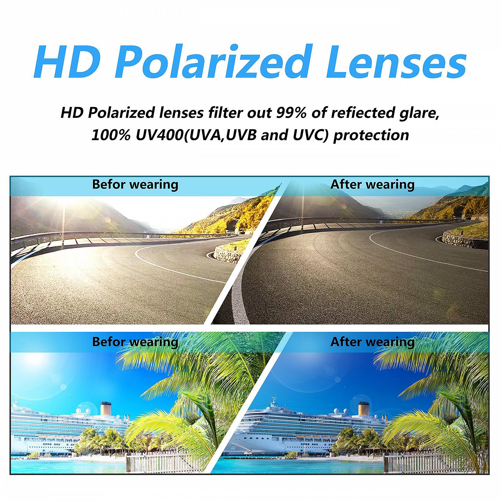 Спортивные очки PUKCLAR для мужчин, поляризованные, для велоспорта, вождение, защита UV400 Cat 3 CE, фото №6