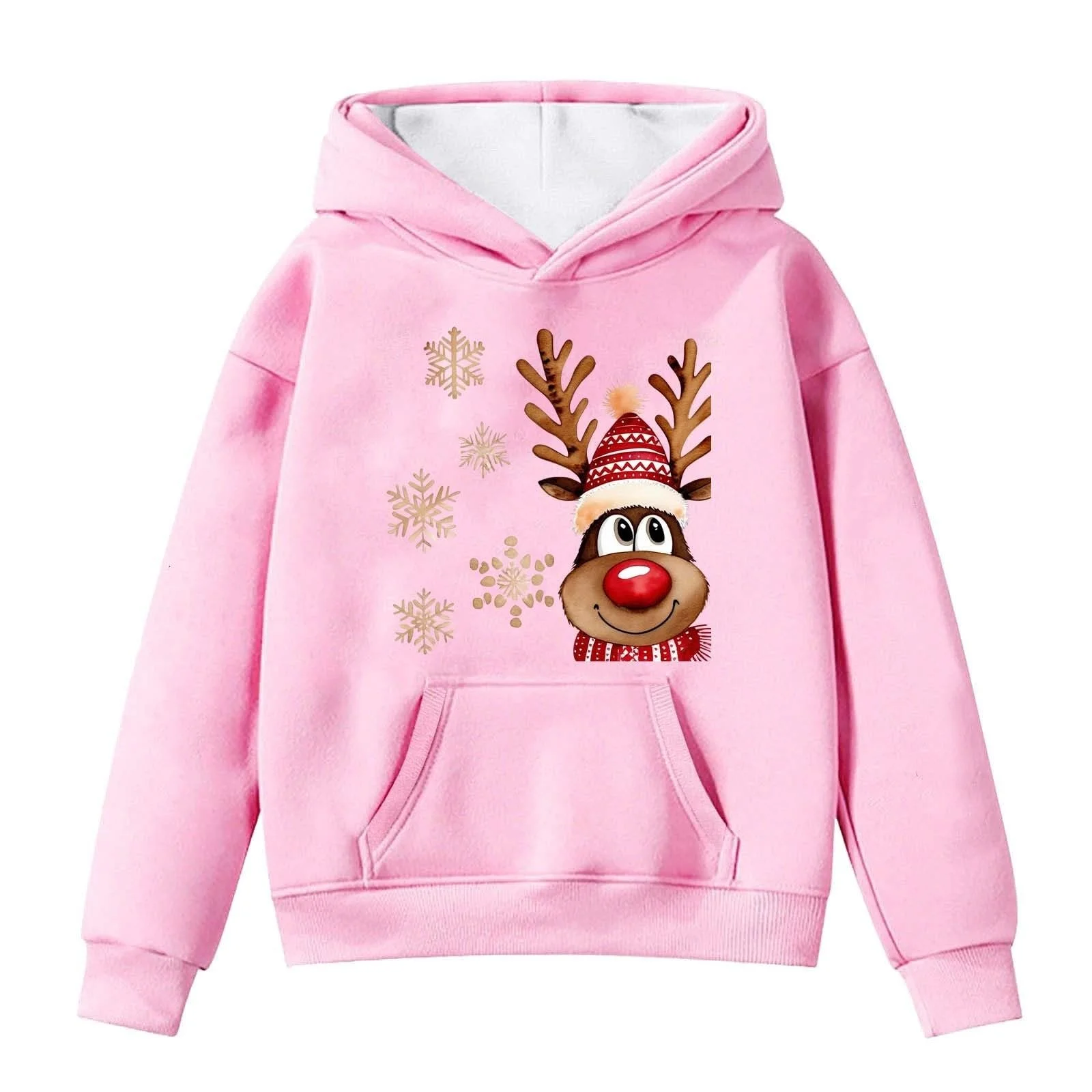 Світшот Різдвяний Дитячий, з капюшоном для дівчаток з принтом, фото №2