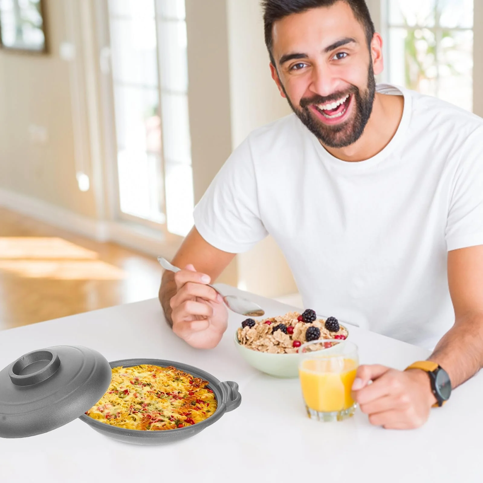 Каструля для тушкування BESPORTBLE Керамічна 18 см Антипригарна з кришкою, фото №8