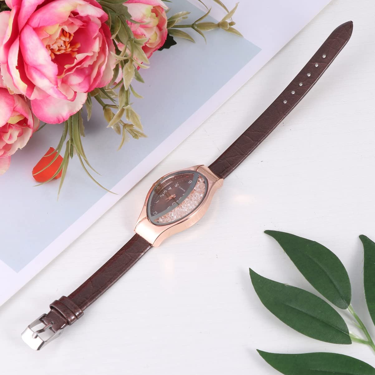 Кварцевые часы LIFKOME Женские Коричневый, коричневый, Ремешок, фото №9 Кварцевые часы LIFKOME Женские Коричневый, коричневый, Ремешок, фото №9