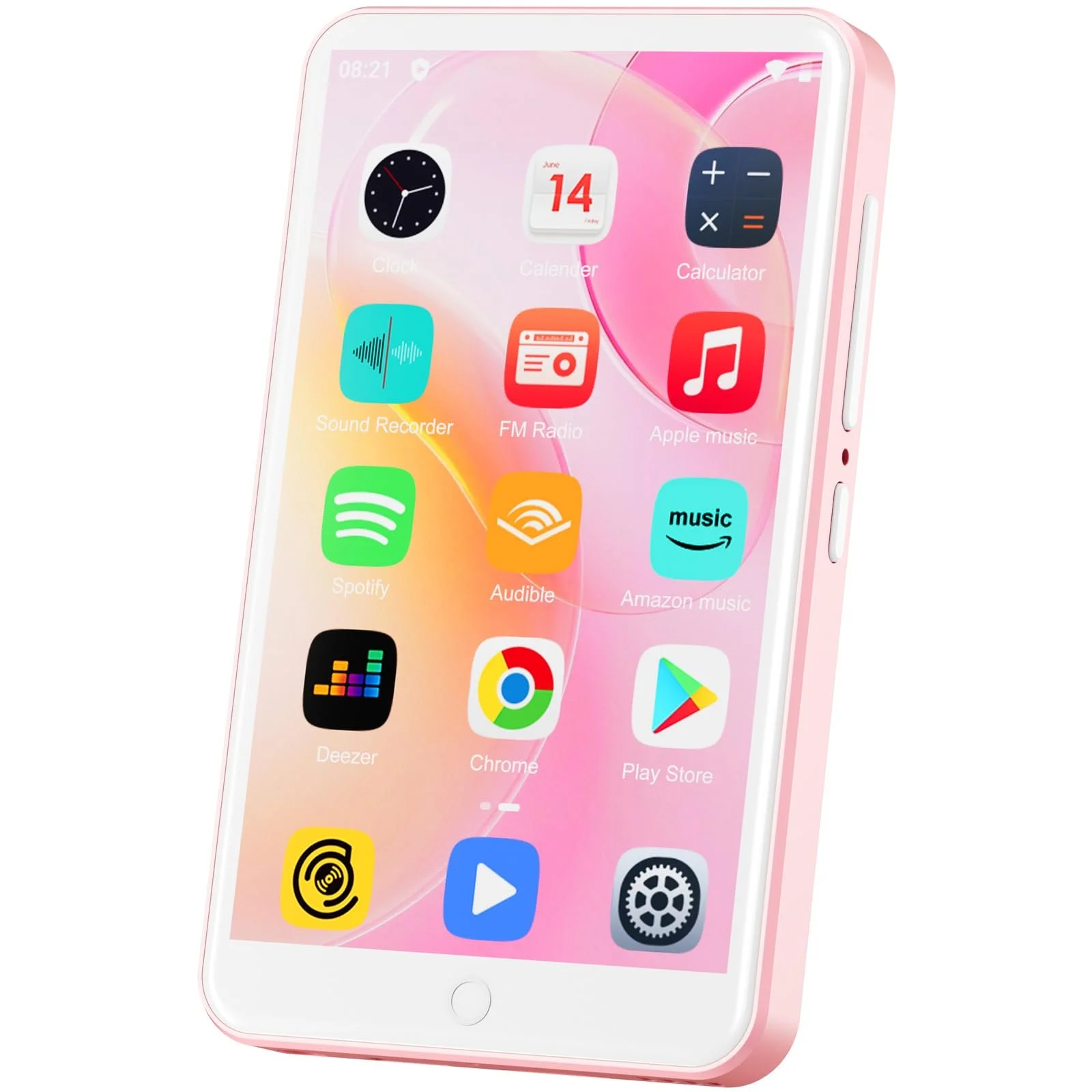 MP3 плеер Oilsky 80GB Bluetooth, WiFi, 4 дюйма, 1080P, сенсорный экран, розовый, фото №1