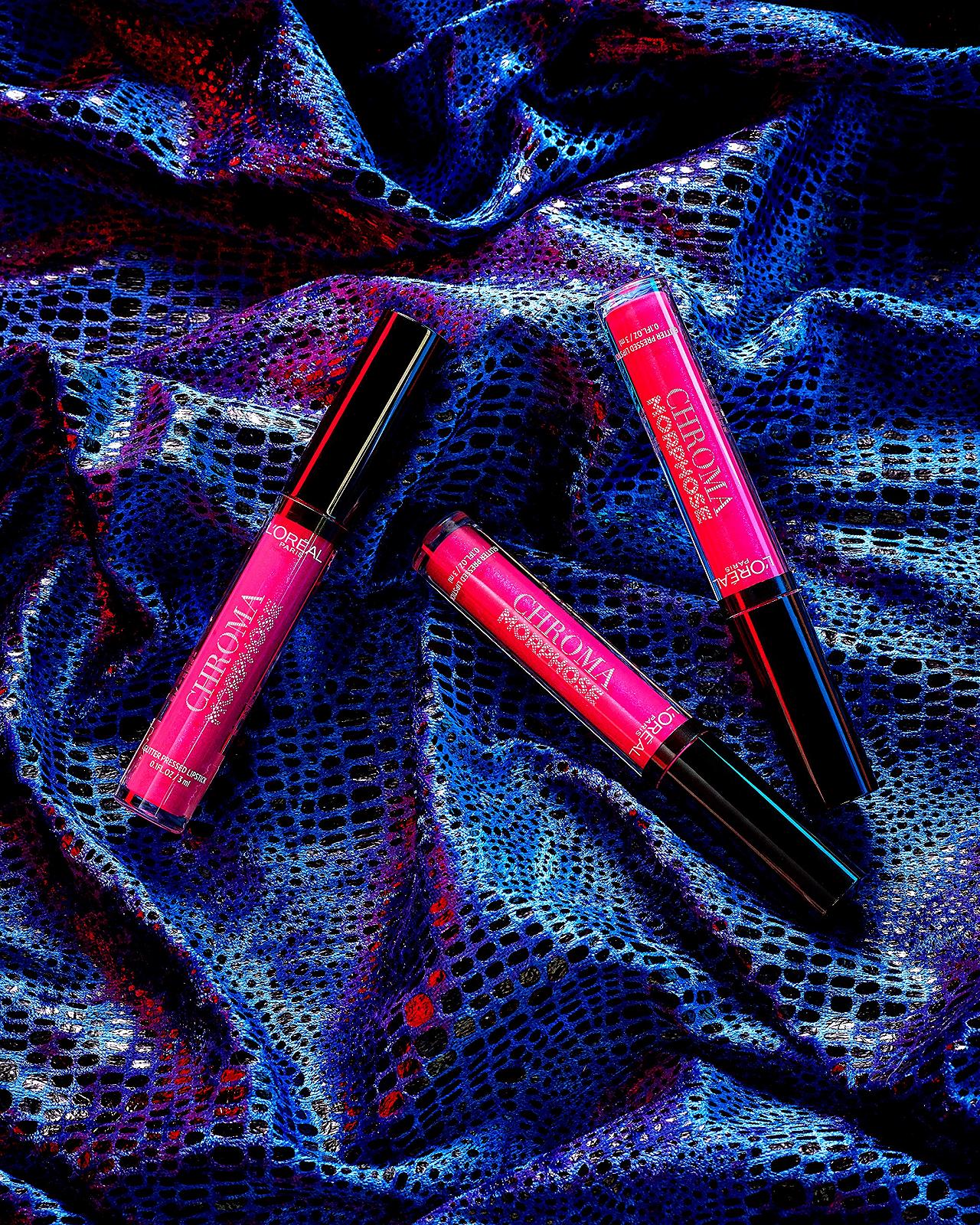 Губна помада L'Oréal Paris Chroma Morphose Lipstick Glitter Pressed Pink Chameleon Pink, фото №7
