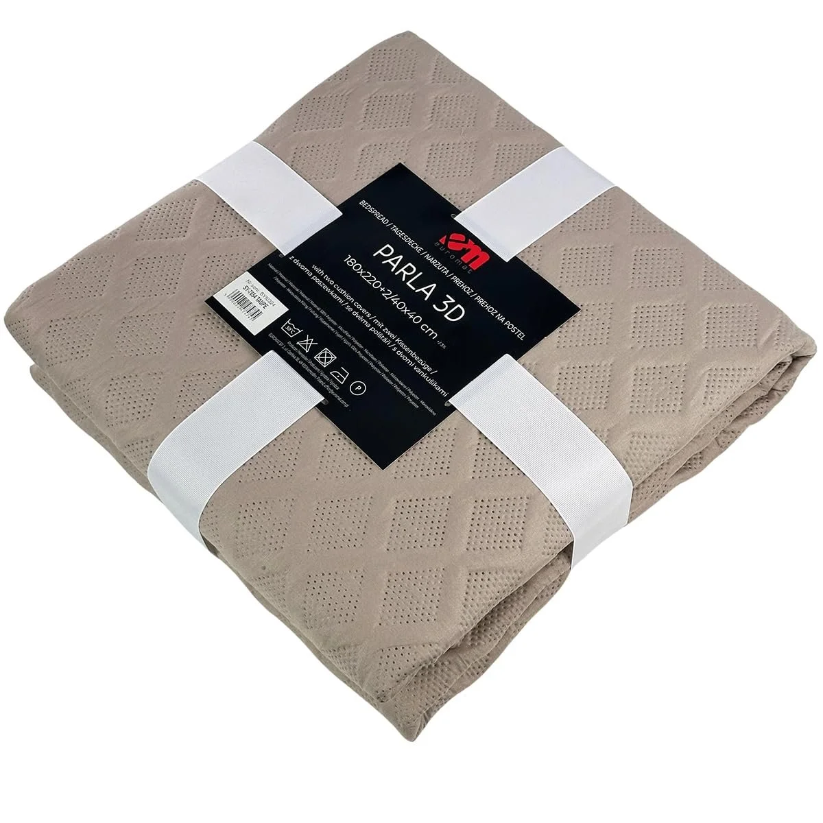 Покривало Euromat стьобане двостороннє з 2 наволочками 40 x 40 см, фото №5