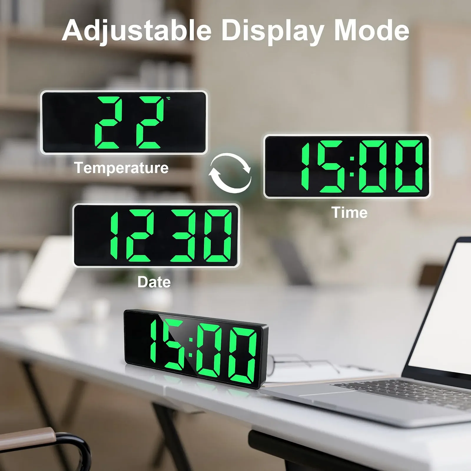 Цифровий годинник-будильник Lafocuse LED з великими цифрами, з повтором сигналу, регульованою яскравістю, фото №5 Цифровий годинник-будильник Lafocuse LED з великими цифрами, з повтором сигналу, регульованою яскравістю, фото №5