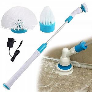 Электрическая щетка для чистки Cleanrite Turbo Scrubber аккумуляторная с телескопической ручкой 110 см и 3 насадками - Фото 1