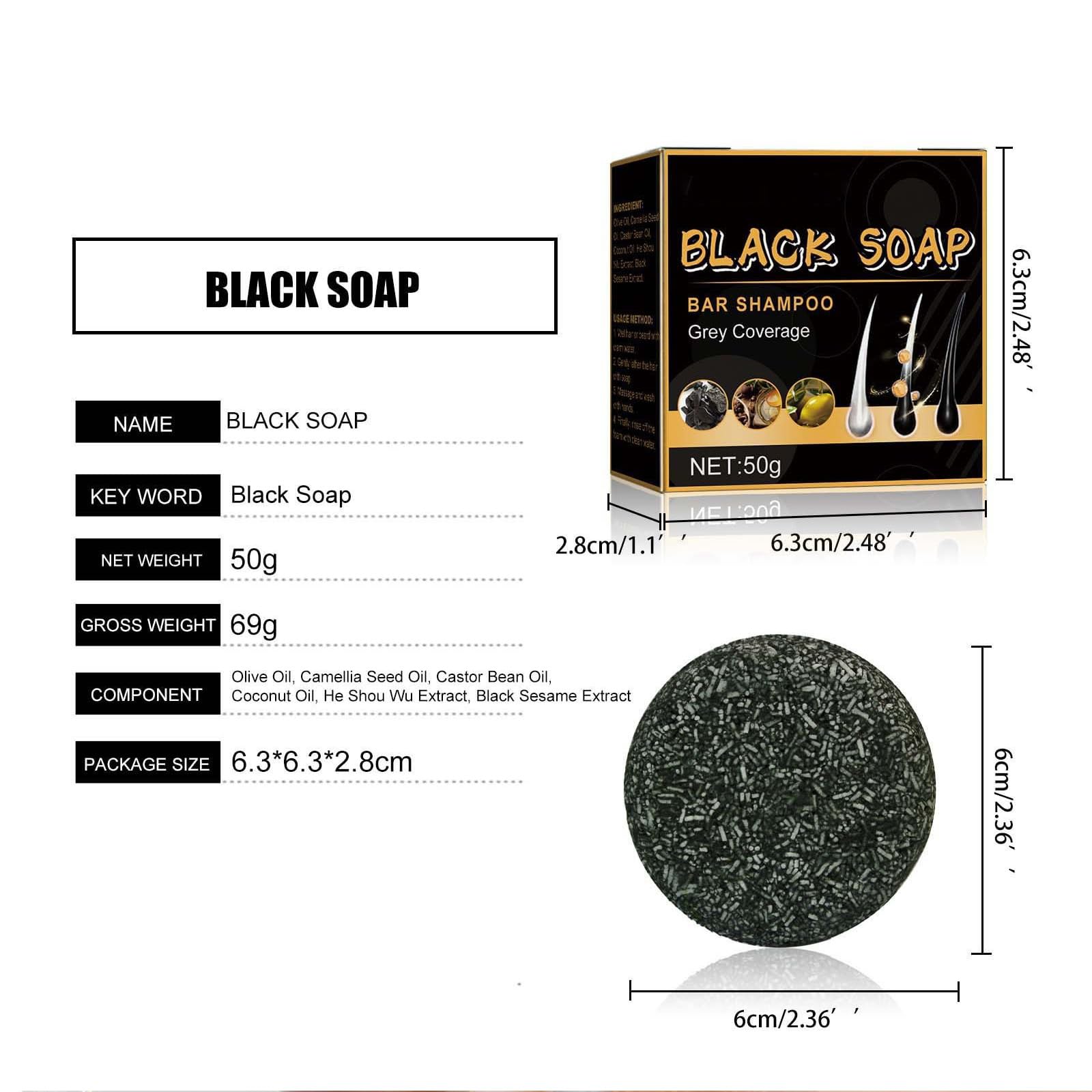 Шампунь Lorenge Anti Grey Grey Shine Black Charcoal Bar Soap (набір з 3 шт.), фото №9