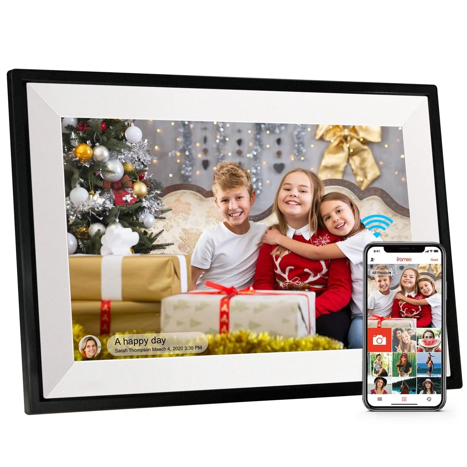Цифровая фоторамка Aorpdd Frameo 10.1 дюйма WiFi 1280 x 800 HD IPS Сенсорный экран 32 GB Черная и белая, фото №1