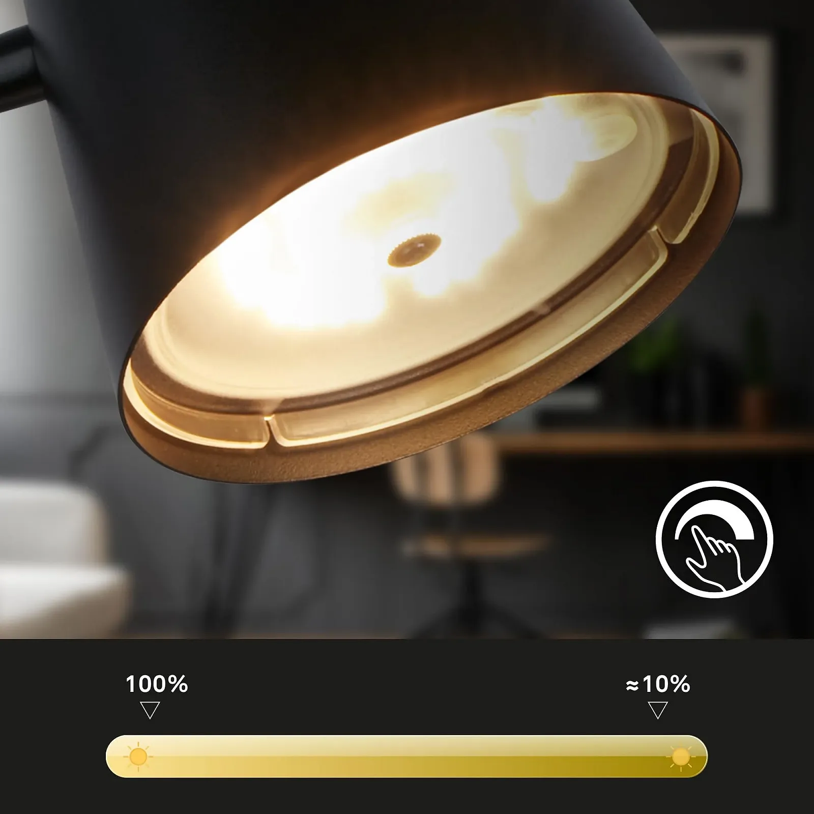 Настольная лампа BRILONER LED Wireless Touch Swivelling Rotatable Battery 38.5 см Black, фото №6