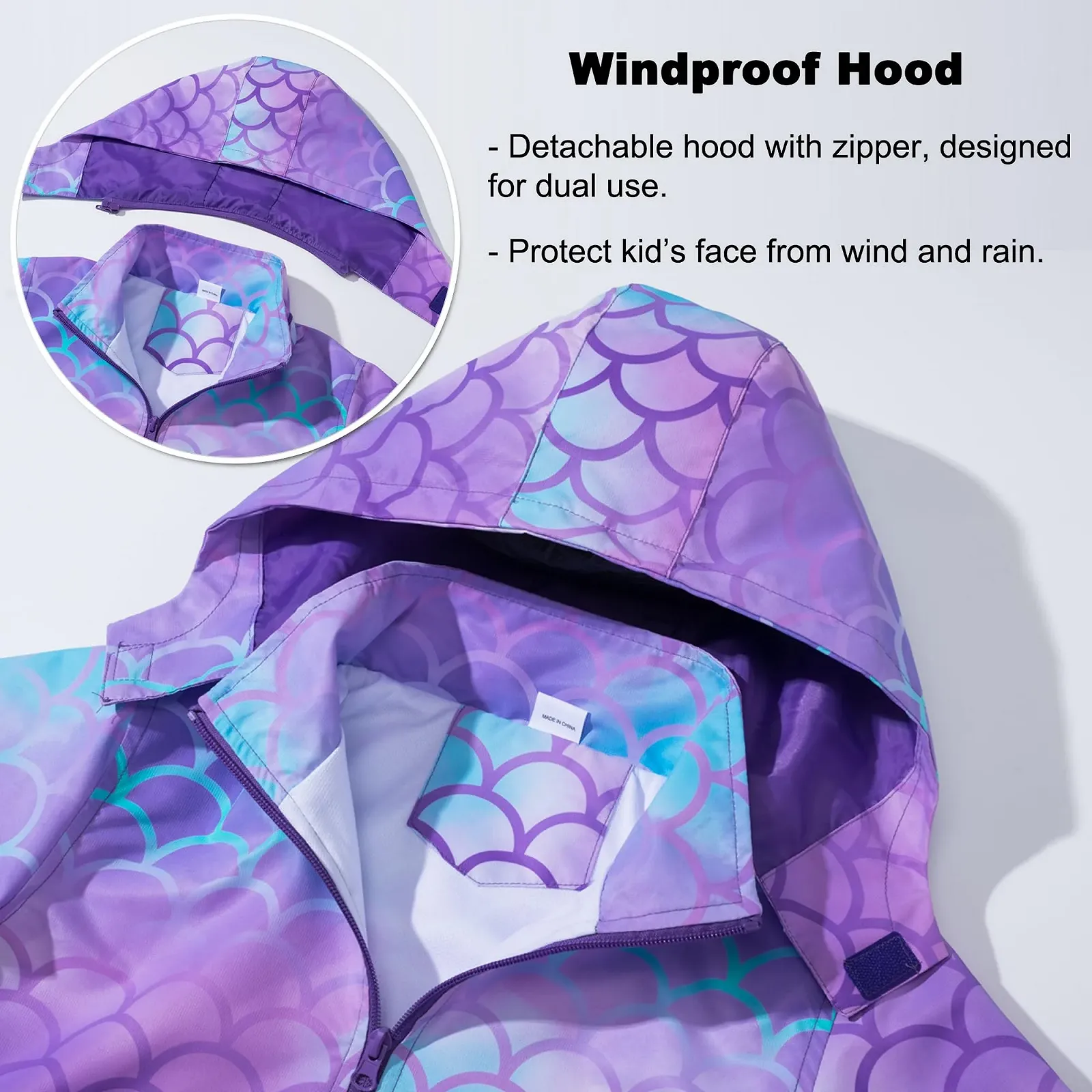 Дитяча дощова куртка з капюшоном для весни та осені, фото №3