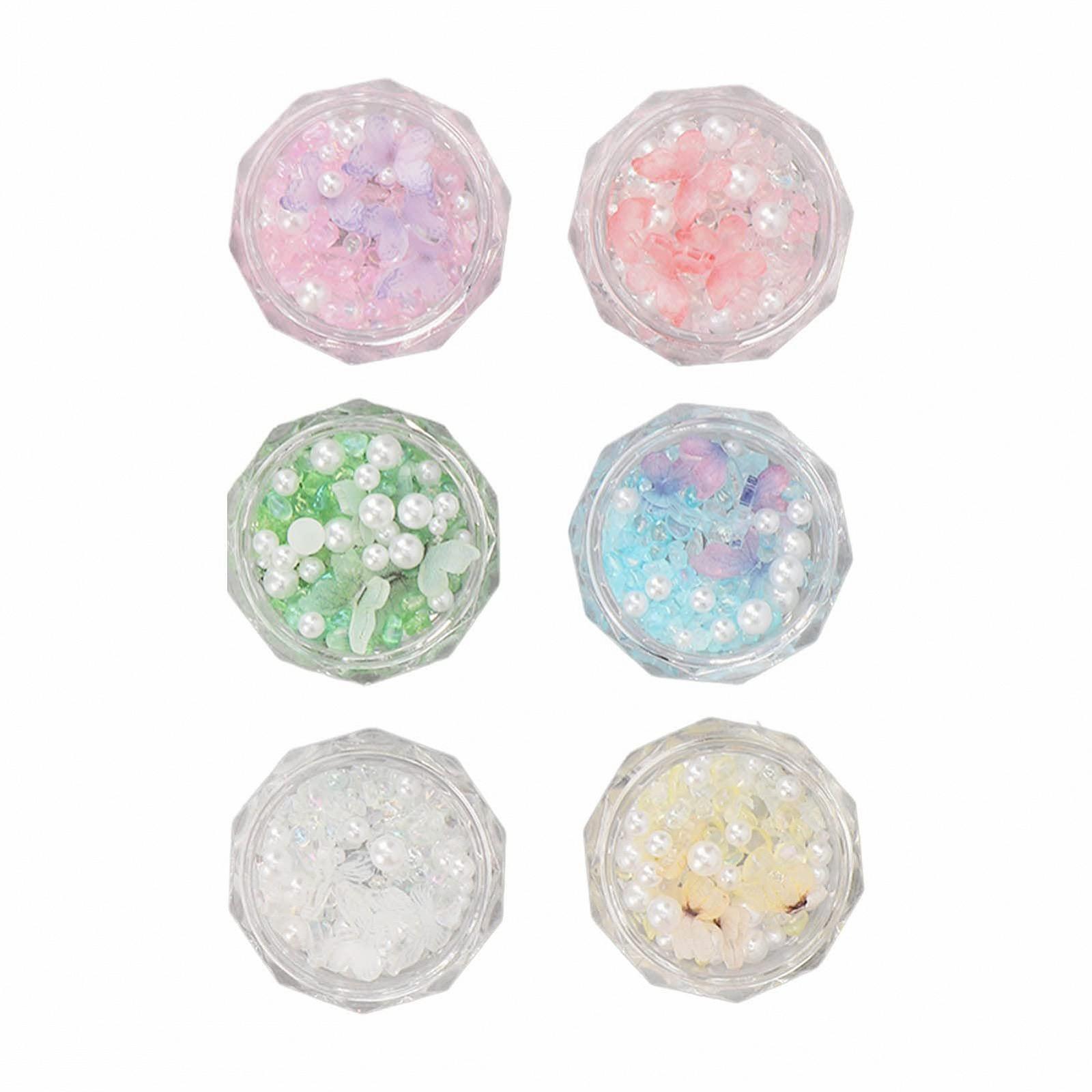 Набор украшений для ногтей 3D Бабочка Harz 6 коробок, искусственный жемчуг, фото №6