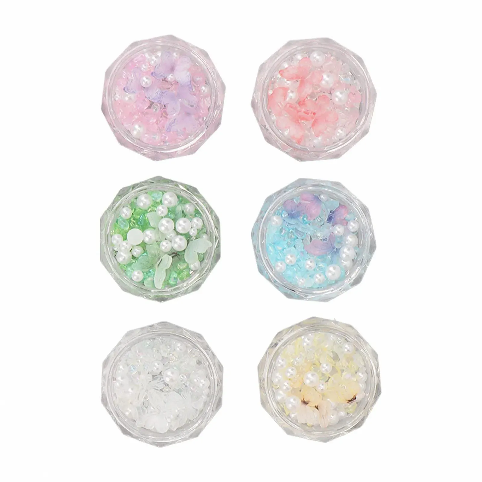 Набір прикрас для нігтів 3D Метелик Harz 6 коробок, штучні перли, фото №6