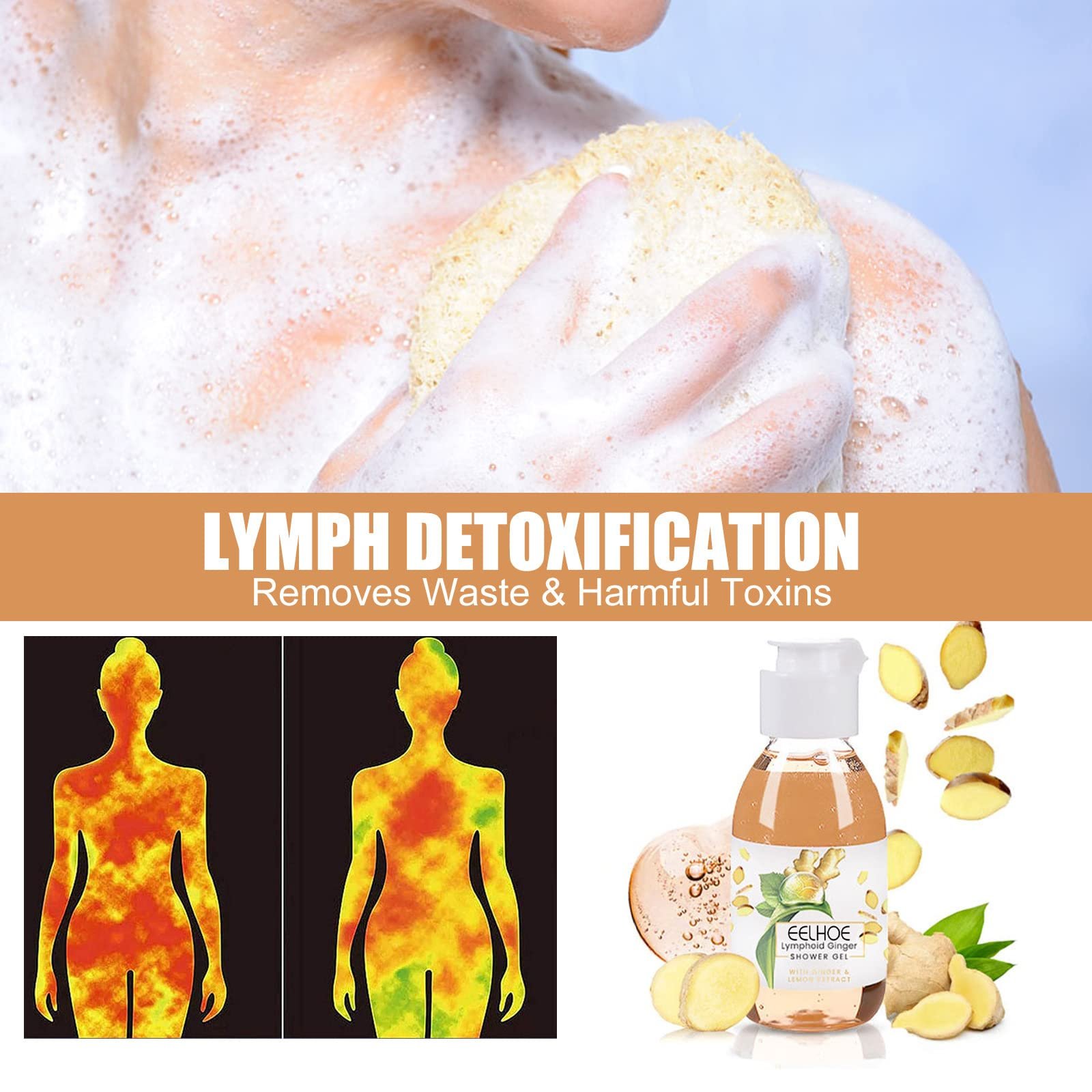 Гель для душу Lymphatic Drainage Ginger лімфодренажний трав'яний, фото №6