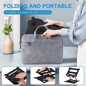 Подставка для ноутбука, регулируемая по высоте, складной держатель для ноутбука, эргономичная подставка для ноутбука из алюминиевого сплава, вентилируемая подставка для ноутбука synthetic.ua - Фото 1