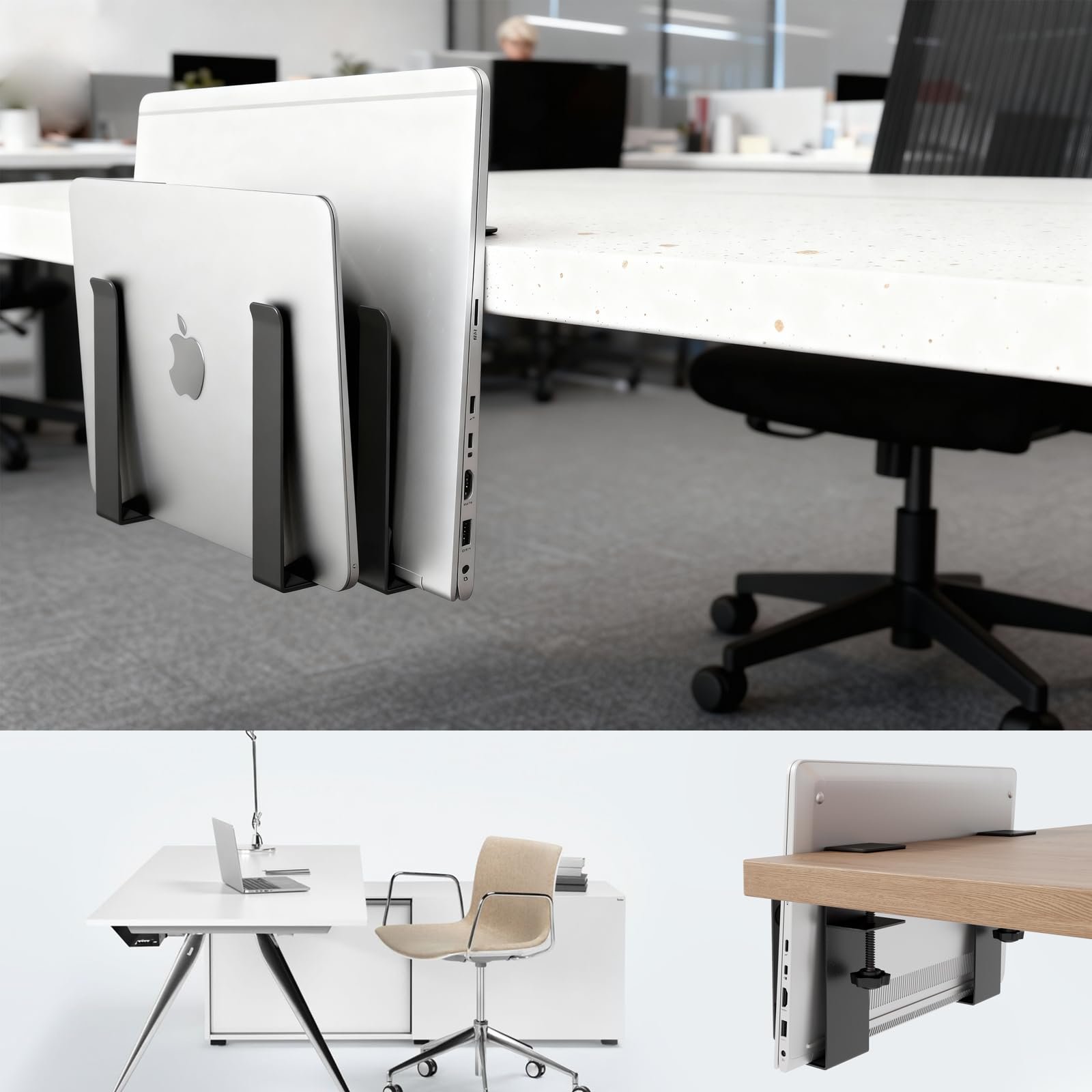 Підставка для ноутбука регульована для двох пристроїв з затискачем для столів - без свердління, фото №7