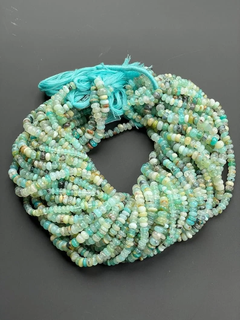 Бусины из натурального перуанского опала Rondella, ограненные, 4 мм, нить длиной 33 см, камни для изготовления ювелирных изделий для ожерелья, браслета, фото №5