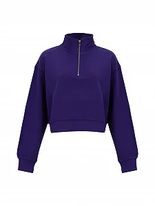 Свитшот LTB Jeans Nopele, короткий, приталенный, хлопок, на молнии, голубой, размер S - Фото 1