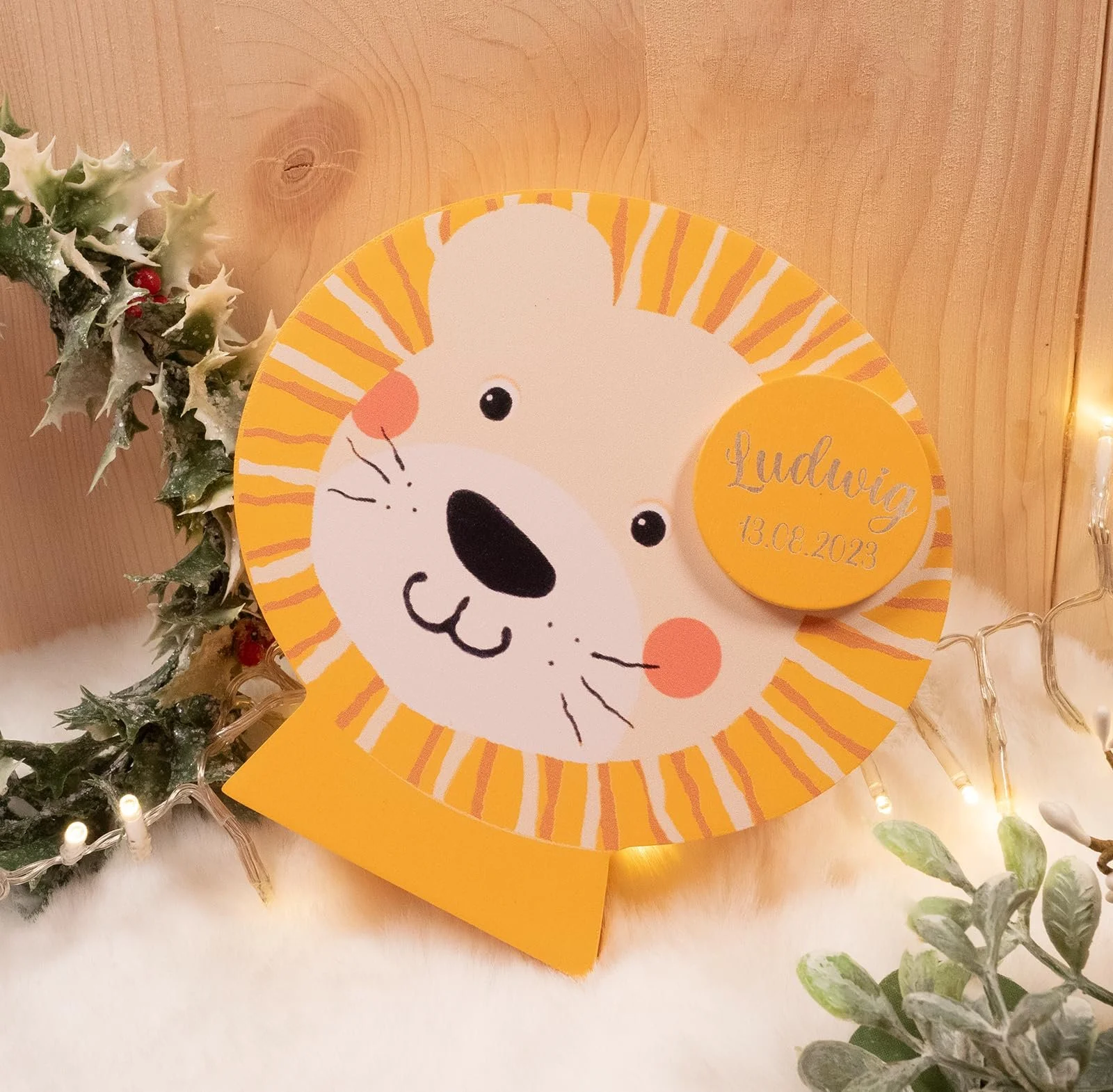 Скарбничка дерев'яна Лев дитяча, фото №3