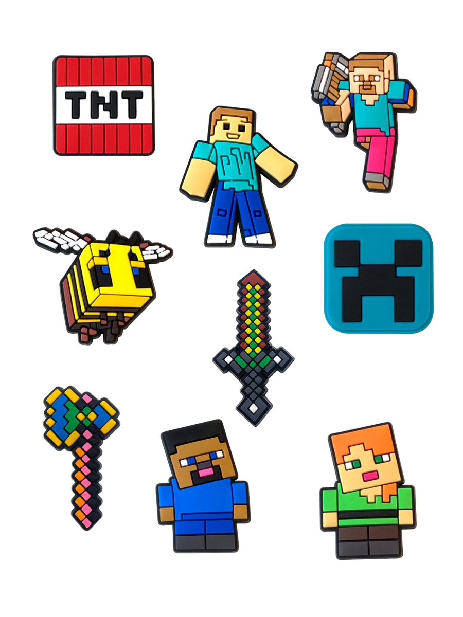 Джибитсы Майнкрафт Minecraft игра Jibbitz 9 шт аксессуары Крокс украшение Minecraft_74_1, фото №1