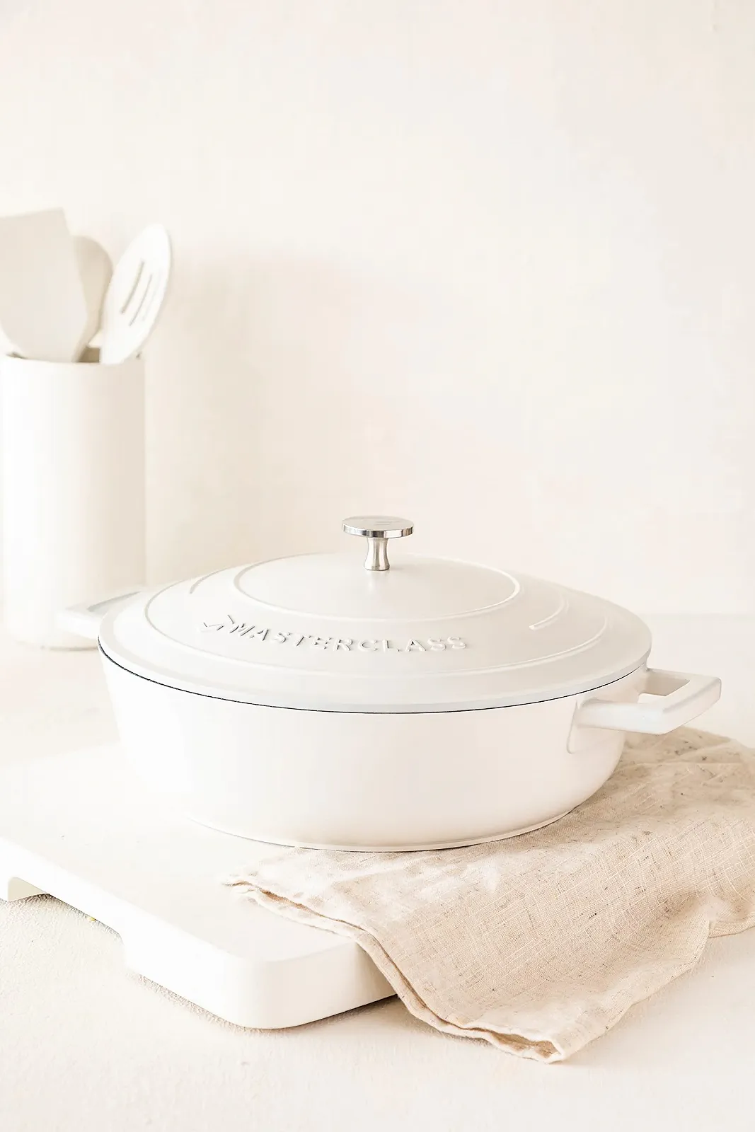 Каструля-сотейник MasterClass Литий алюміній 28 см 4 л Кремова Подарункова упаковка, фото №4