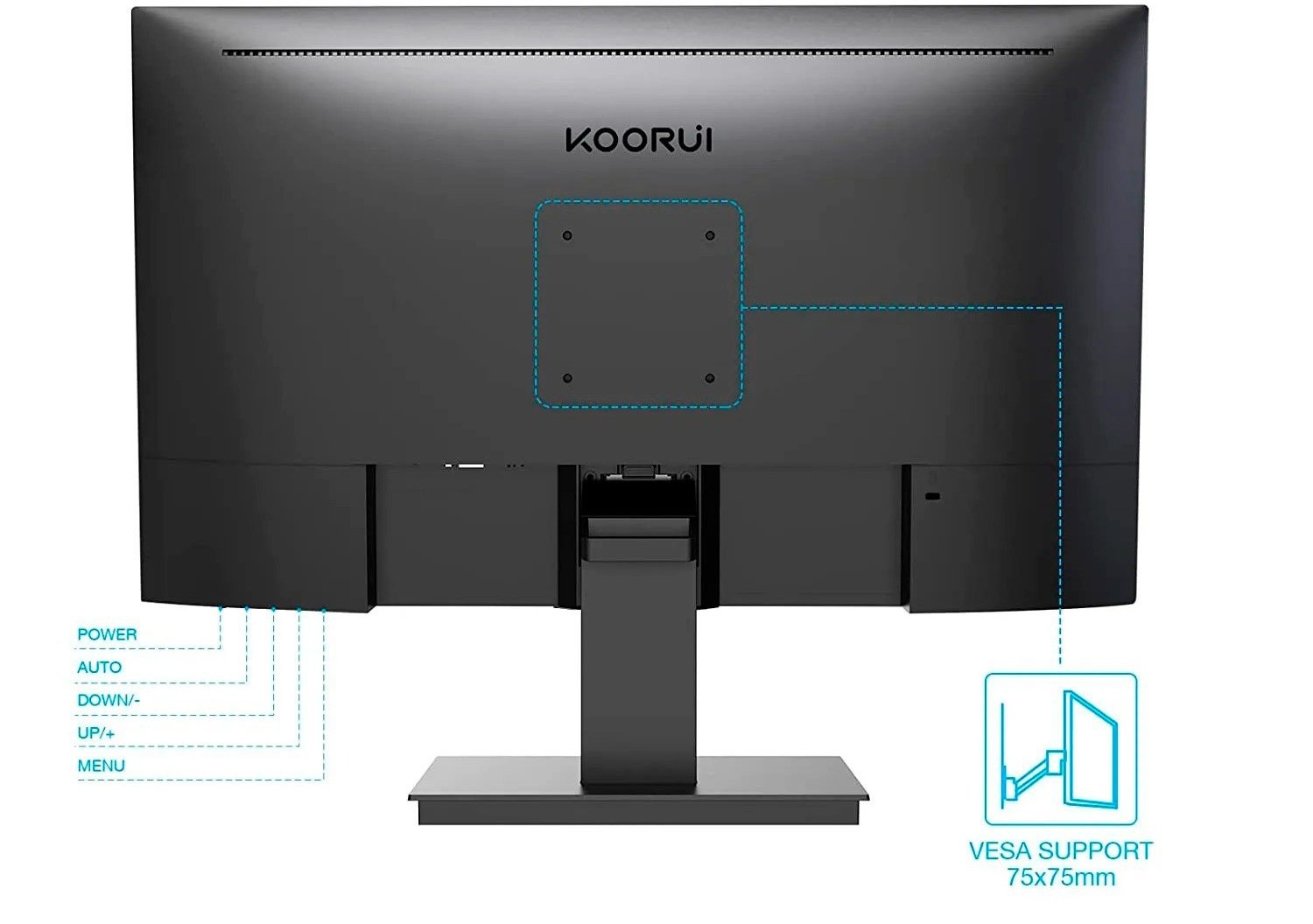Монітор 22" KOORUI 22N1 Full HD VA 75 Гц, фото №4 Монітор 22" KOORUI 22N1 Full HD VA 75 Гц, фото №4