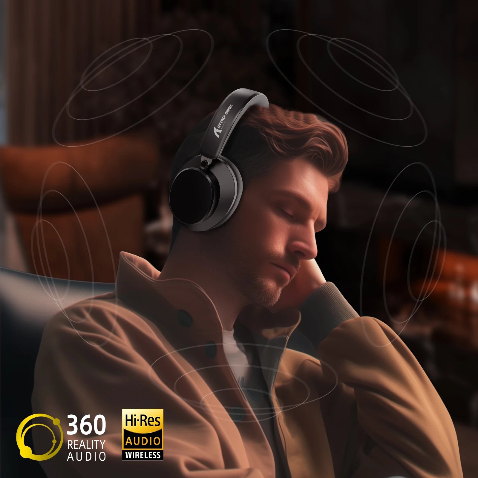 Навушники ATTACK SHARK G500 Black Hi-Res ANC BT5.3 Microphone, фото №8