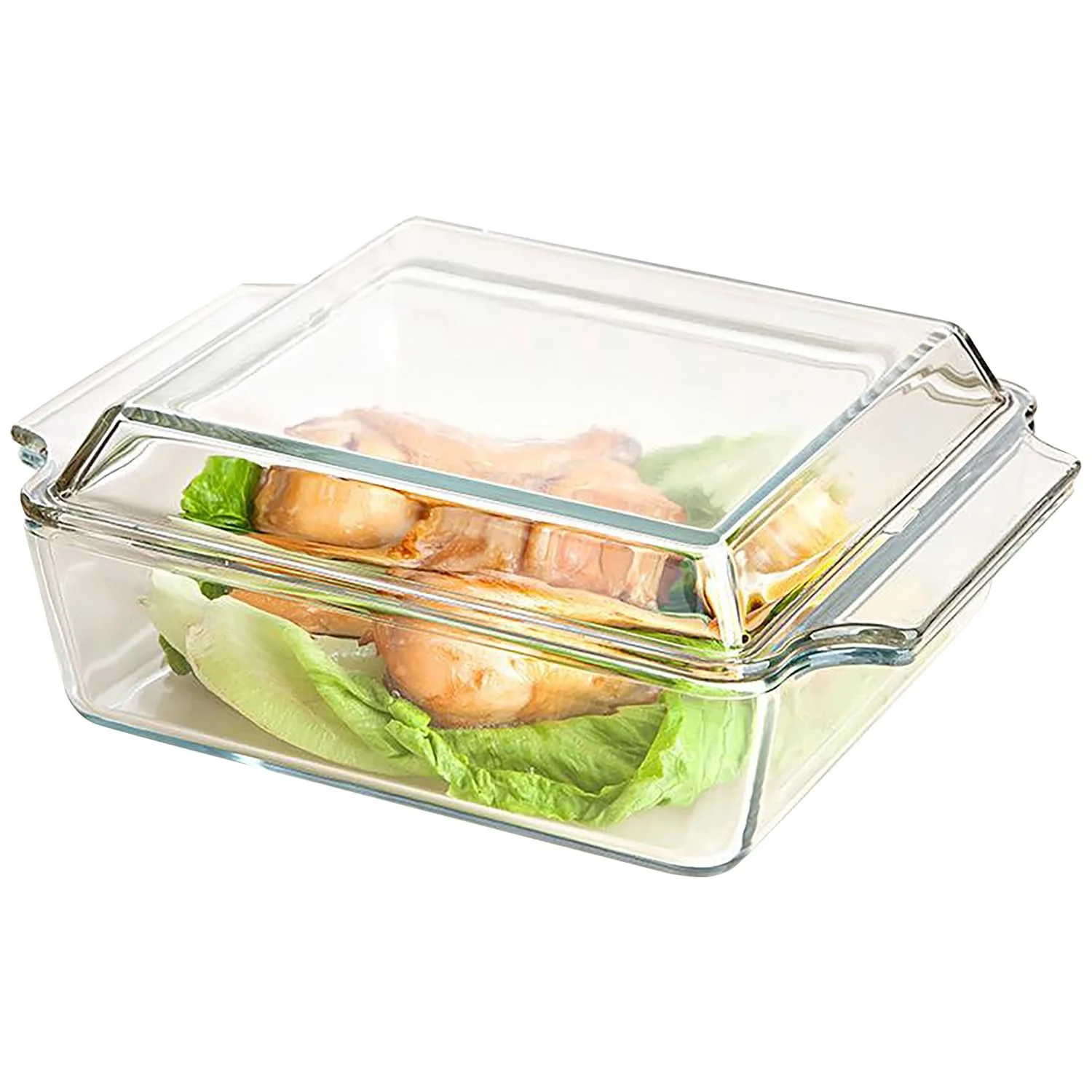 Форма для запекания стеклянная с крышкой 1 л, фото №1