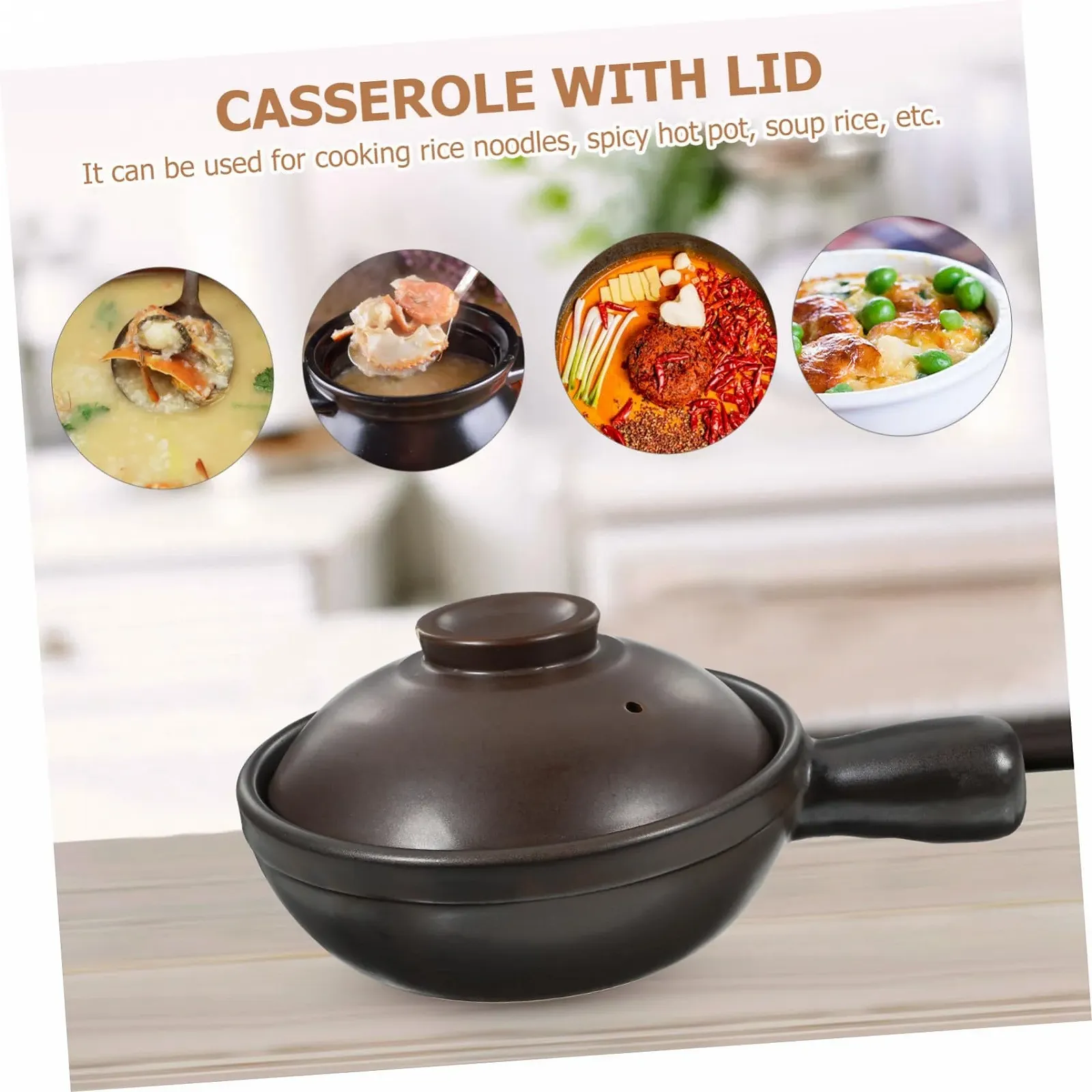 Ківш керамічний з ручкою для відкритого вогню та пароварки Термостійкий, фото №6