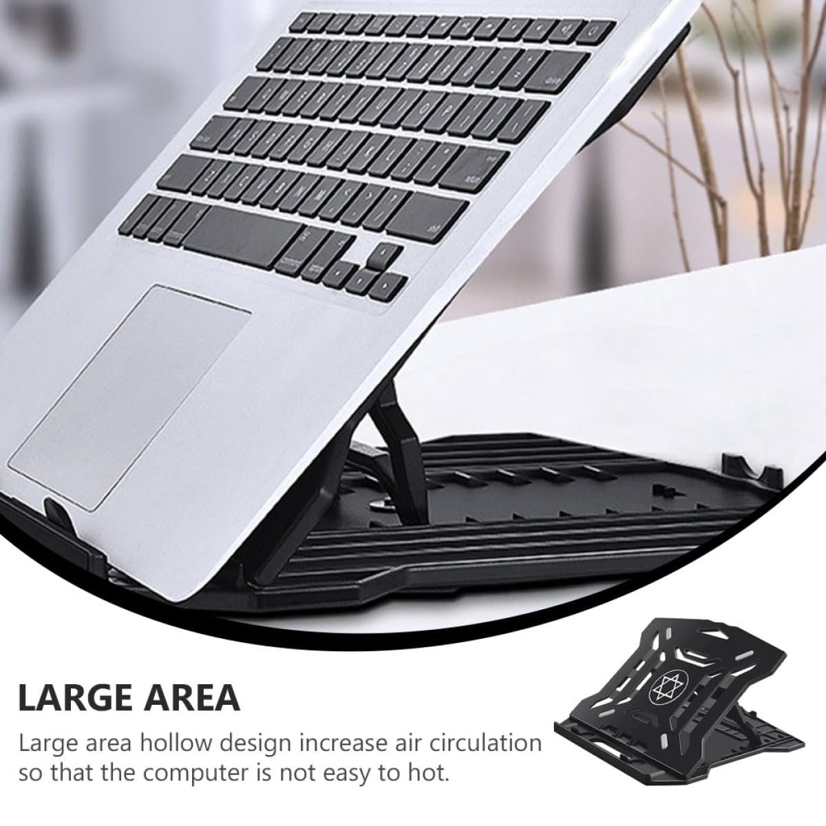 Подставка для ноутбука NUOBESTY складная, с регулируемой высотой, портативный держатель для ноутбука, оптимизированное рассеивание тепла для работы и просмотра видео, случайный цвет, фото №3