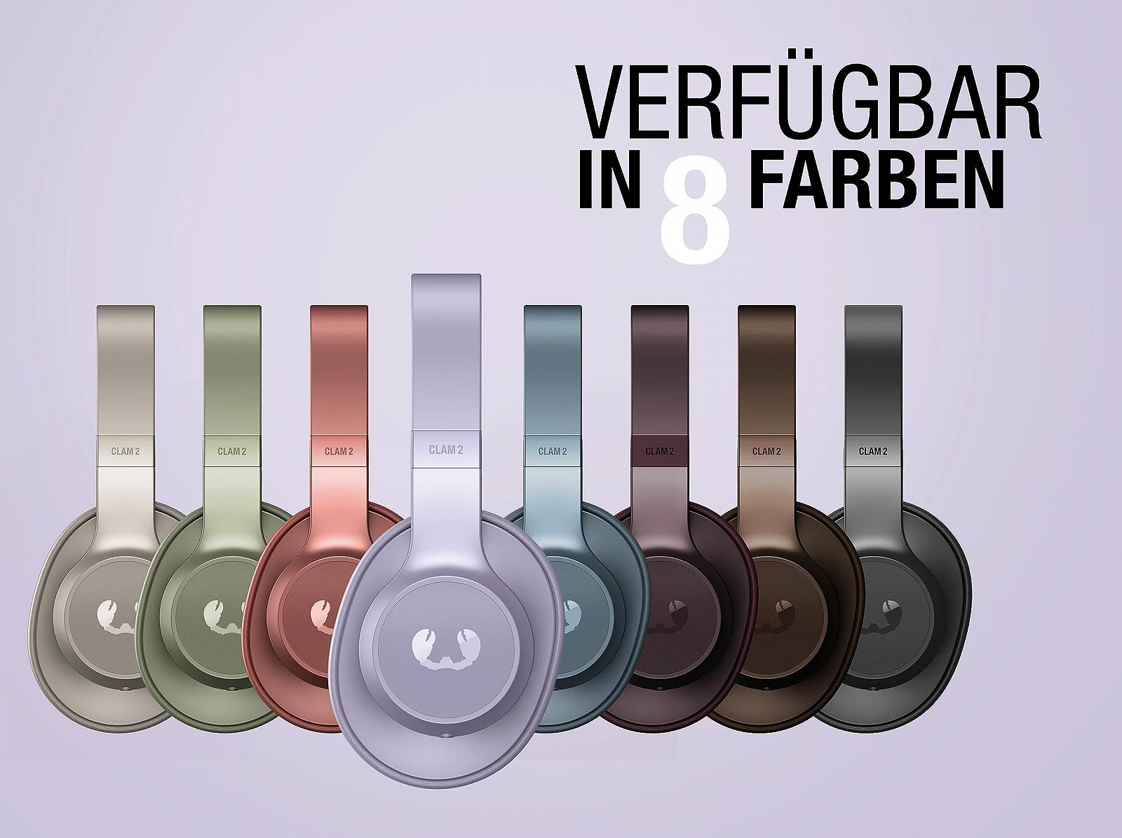 Беспроводные наушники Fresh 'n Rebel Clam 2 Over-Ear Bluetooth 80 часов воспроизведения с микрофоном складные режим окружающего звука быстрая зарядка аудиовход веганская кожа (Dreamy Lilac), фото №6