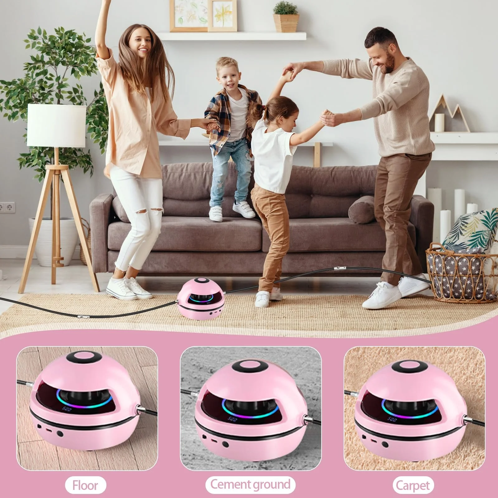 Скакалка-тренажер Bluetooth Інтелектуальна з пультом дистанційного керування LED-екран 1-10 рівнів швидкості, фото №6