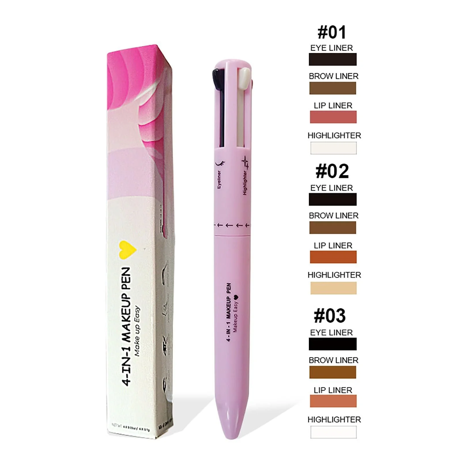 Карандаш для глаз 4-в-1 Многоцелевой 4 Color Multipurpose Beauty Pencil Waterproof Eyebrow Eyeliner Lip Liner Highlighter (C), фото №6