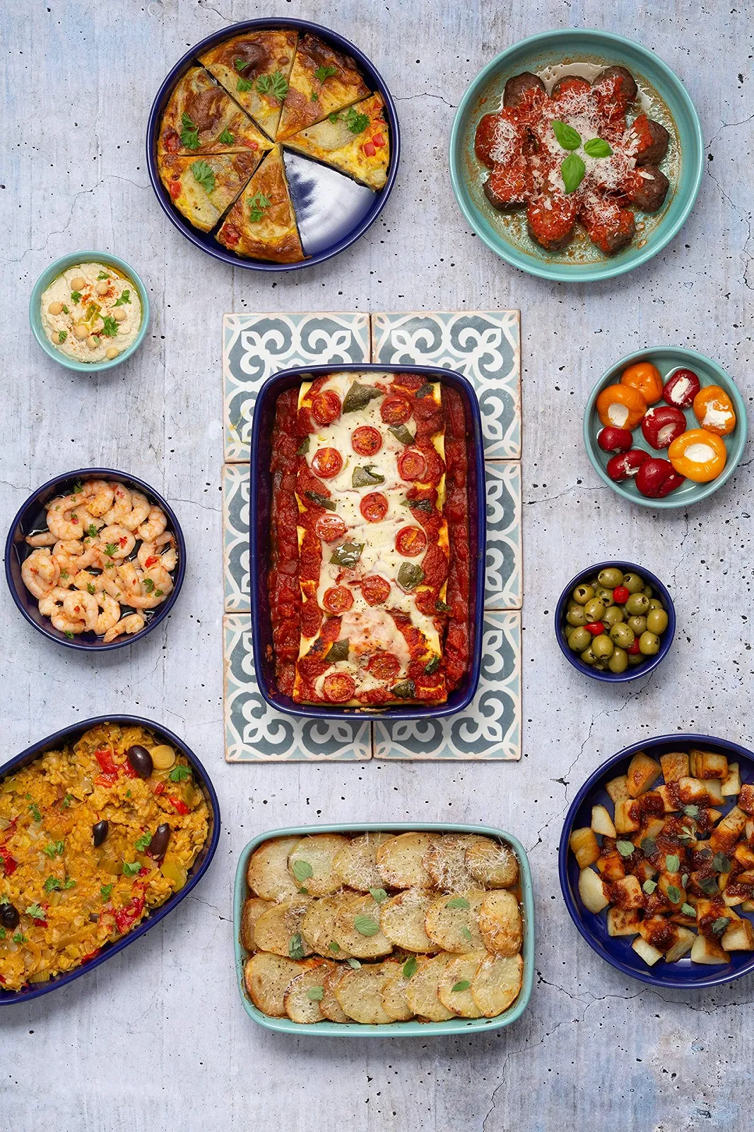 Форма для запекания Typhoon Mediterranean 1402.117 терракотовая круглая 21 см темно-синяя, фото №5