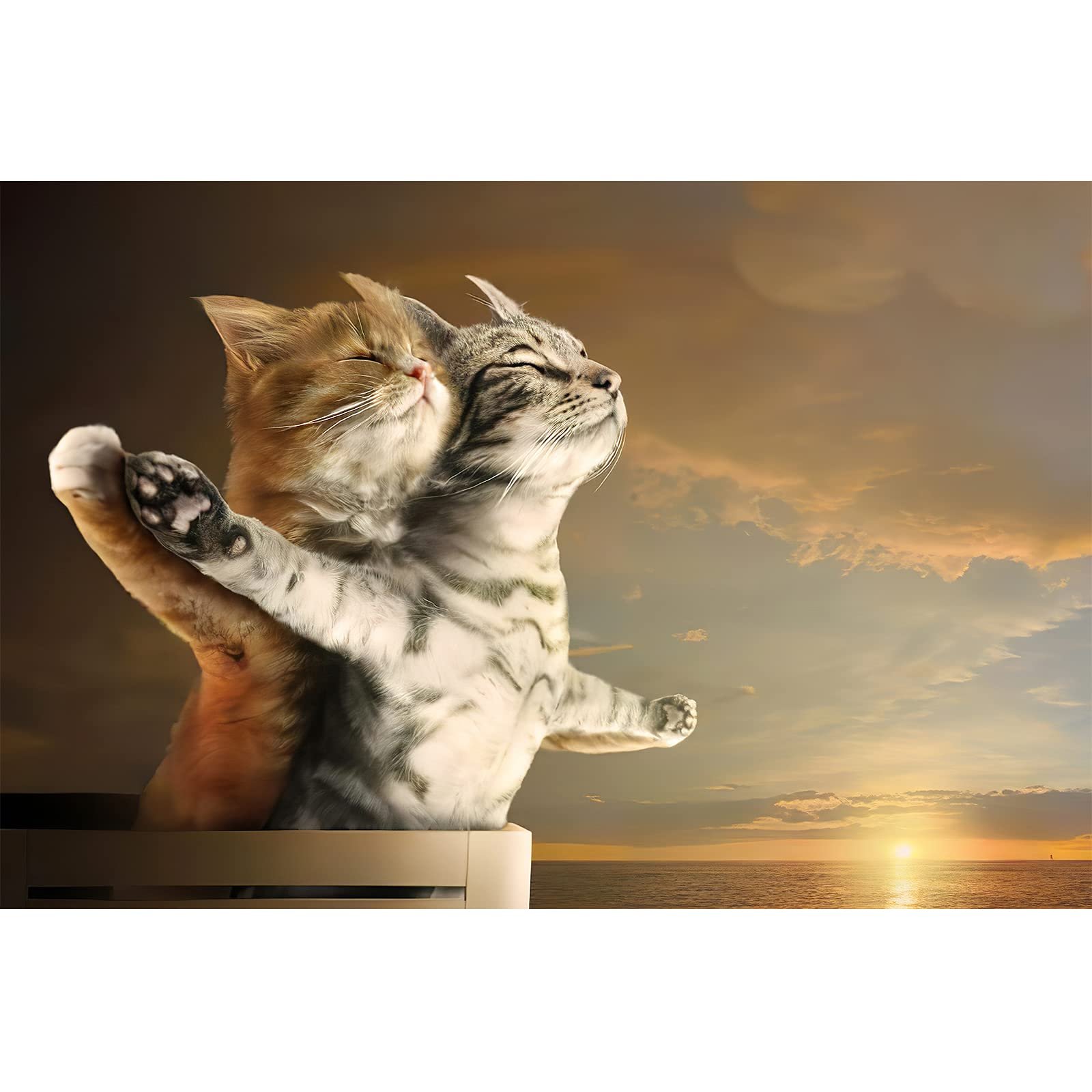 Пазл 1000 елементів 3D DIY Cute Cat Cartoon Animal Titanic Cat Romantic Love Picture, фото №1